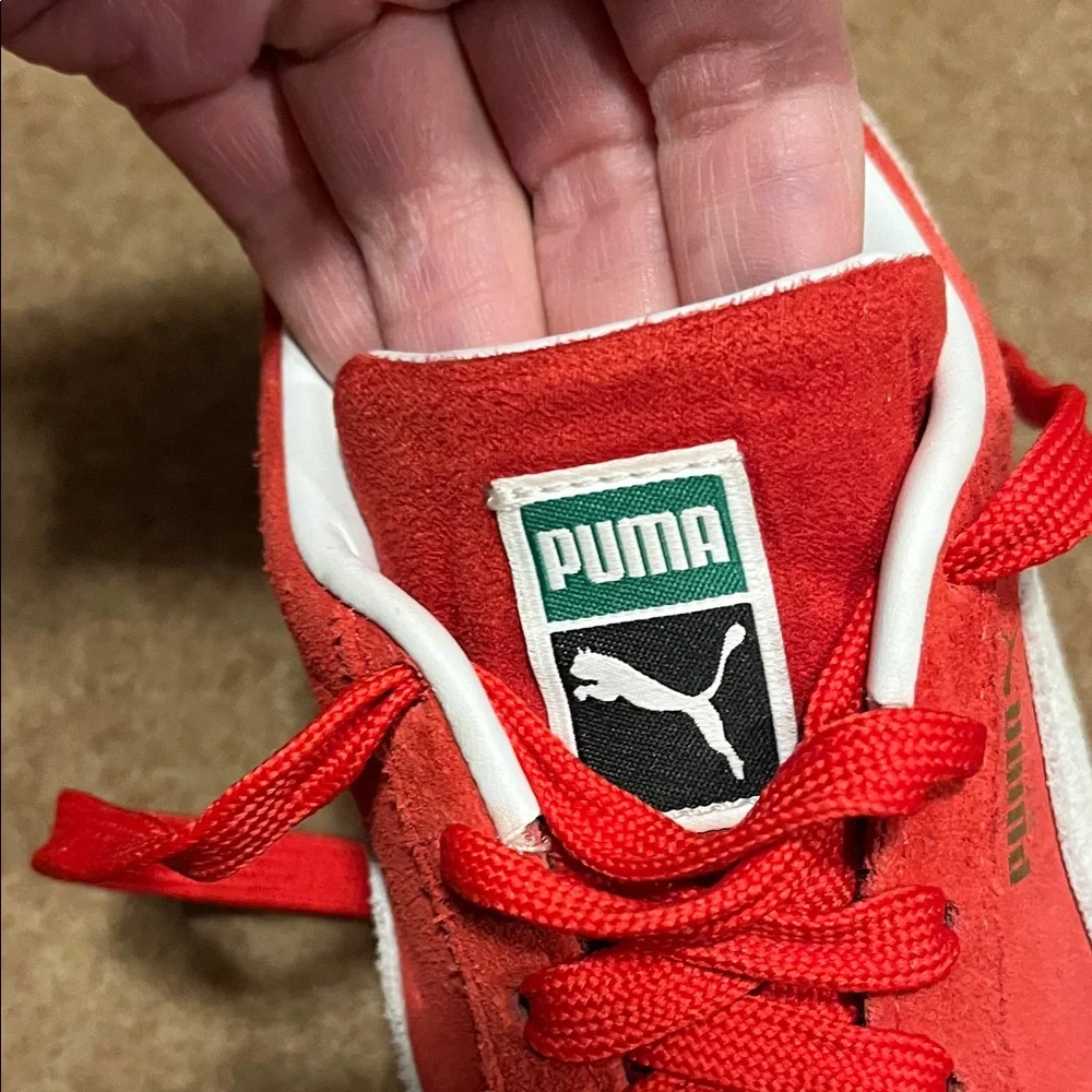 Puma Classic Red and White Sneakers - Picture 3 of 5